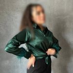 شومیز ساتن آستین پردار