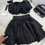 دامن ساتن دو طبقه